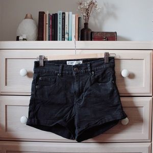 High waisted black shorts